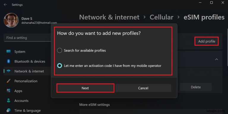 Windows 11で無料のeSIMプロファイルを簡単に入手する方法