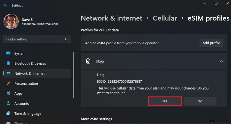 Windows 11で無料のeSIMプロファイルを簡単に入手する方法