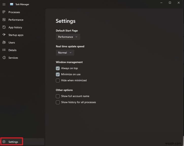 Windows 11 22H2の新タスクマネージャーでダークモードなどを有効にする方法