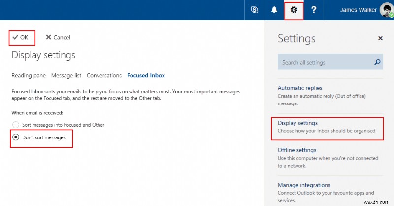 Outlookの「優先受信トレイ(Focused Inbox)」を無効にする方法
