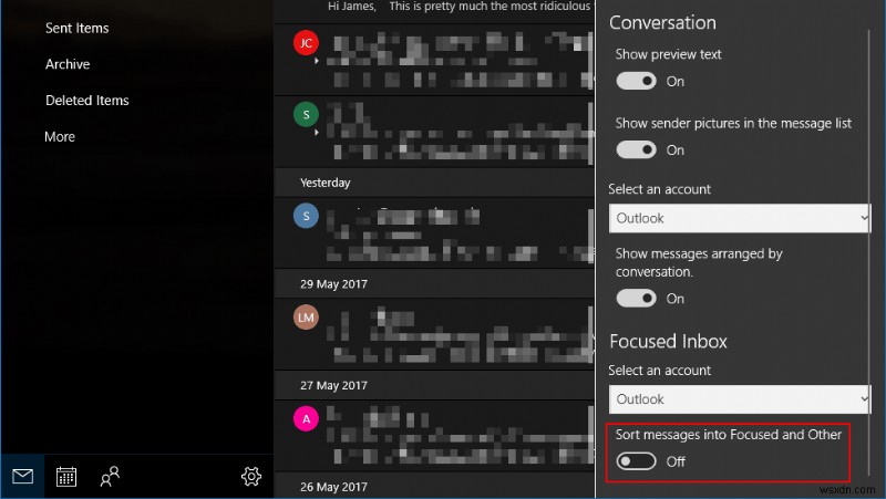 Outlookの「優先受信トレイ(Focused Inbox)」を無効にする方法