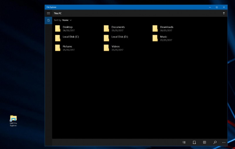Windows 10で隠されたUWP版ファイルエクスプローラーを起動する方法