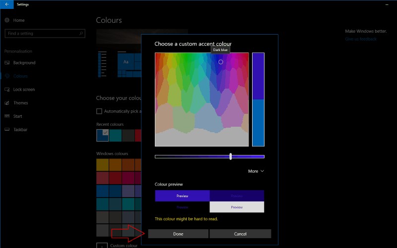 Windows 10 Creators Updateで独自のアクセントカラーを設定する方法