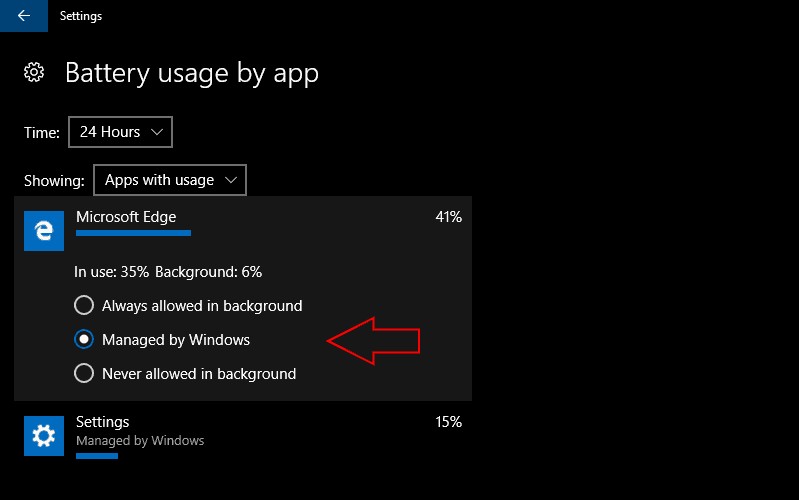 Windows 10 / Windows 10 Mobileでアプリのバッテリー消費を確認・制限する方法