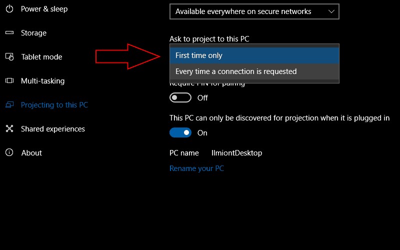 【Windows 10】スマートフォンの画面をPCにワイヤレス投影する方法