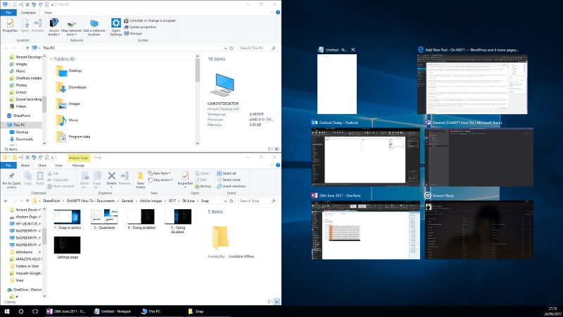 Windows 10のスナップ機能でアプリを画面に並べる方法|2分割・4分割レイアウトの使い方