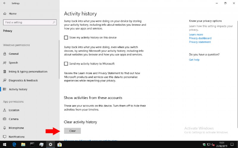 Windows 10のタイムライン機能を無効化(または再有効化)する方法