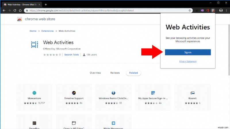 Google Chrome の閲覧履歴を Windows 10 のタイムラインに追加する方法