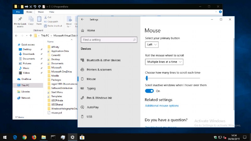 Windows 10で非アクティブなウィンドウのスクロールを無効にする方法