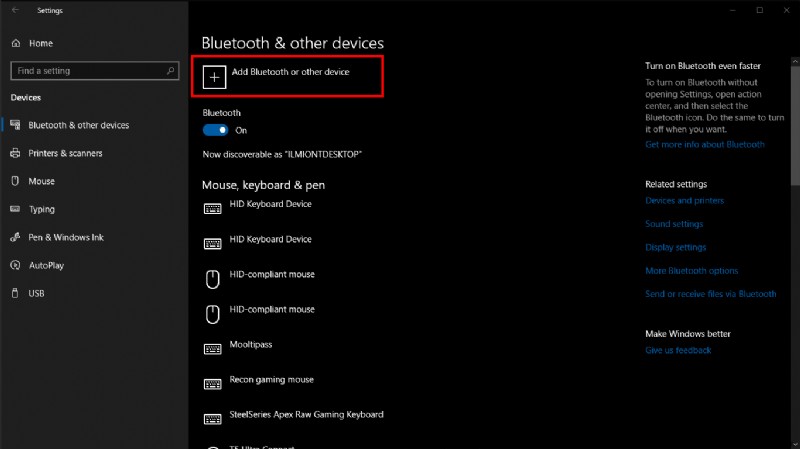 Windows 10のPCからBluetooth経由でファイルを送信する方法