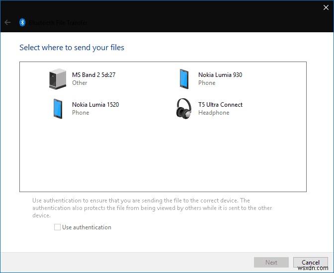 Windows 10のPCからBluetooth経由でファイルを送信する方法