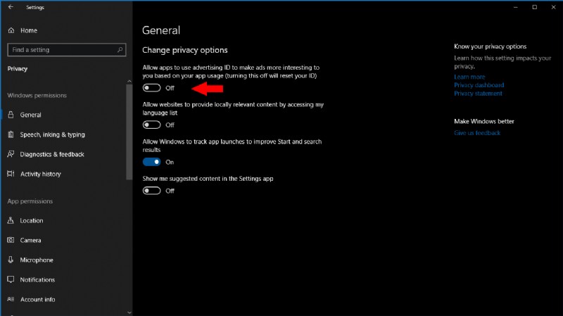 【Windows 10】アプリのパーソナライズド広告を無効にする方法