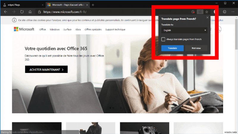 Edge DevブラウザでMicrosoft翻訳機能を有効にする方法