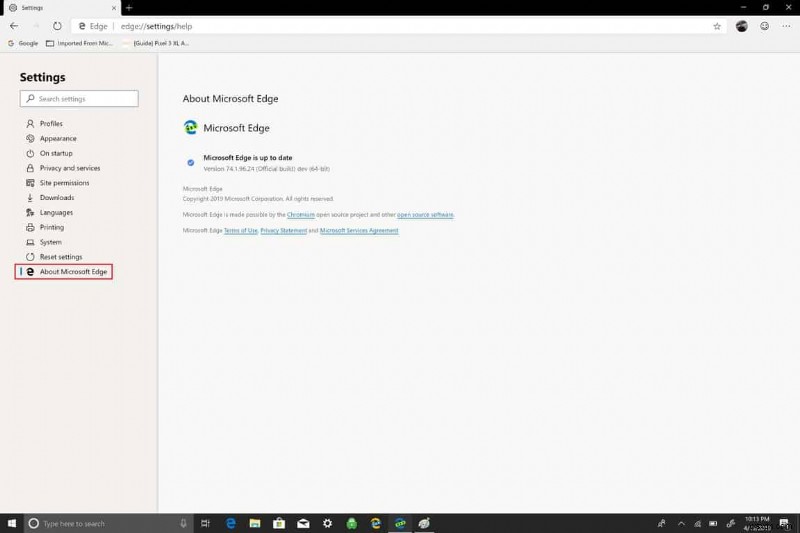 Microsoft Edge Insider を最新版にアップデートする方法