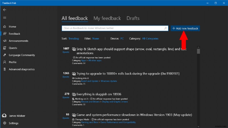Windows 10でフィードバックを送信する方法|「フィードバックハブ」の使い方を解説