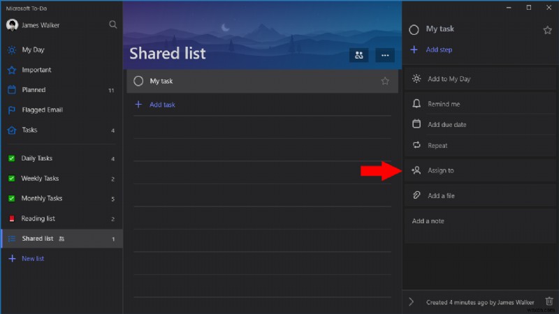 Microsoft To-Doでタスクをユーザーに割り当てる方法