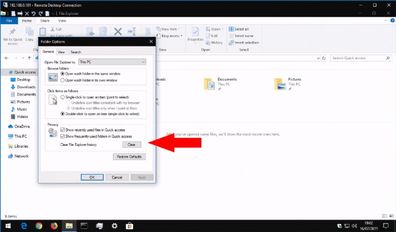 Windows 10のエクスプローラーで最近使ったファイルとフォルダーの履歴を消去する方法
