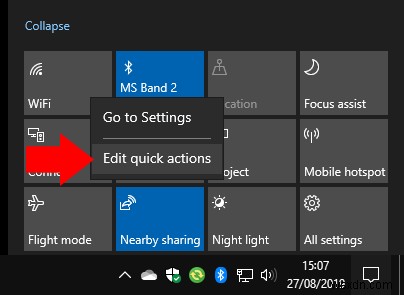 Windows 10 May 2019 Updateでクイックアクションをカスタマイズする方法