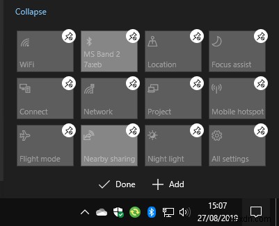 Windows 10 May 2019 Updateでクイックアクションをカスタマイズする方法