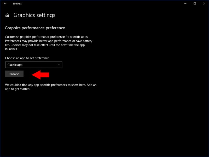 Windows 10でアプリごとのグラフィックスパフォーマンスを設定する方法