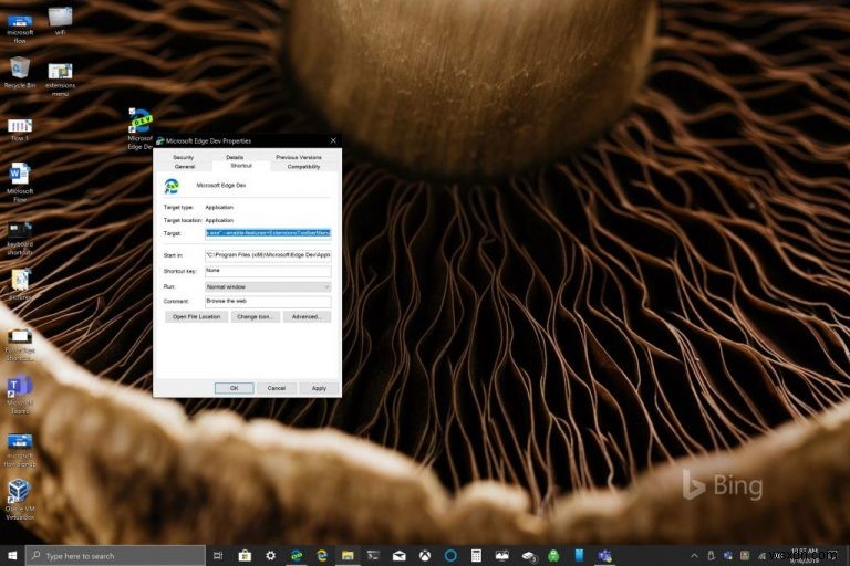 Microsoft Edge Insider Devで新しい拡張機能メニューを有効にする方法