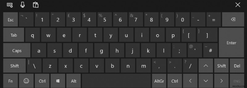 Windows 10で完全なタッチキーボードレイアウトを有効にする方法