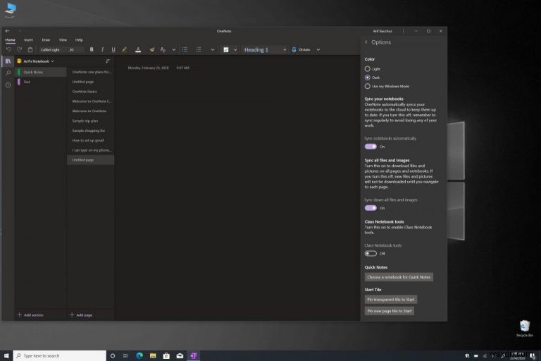 Mac、Windows、iOS、AndroidのOneNoteでダークモードを有効にする方法