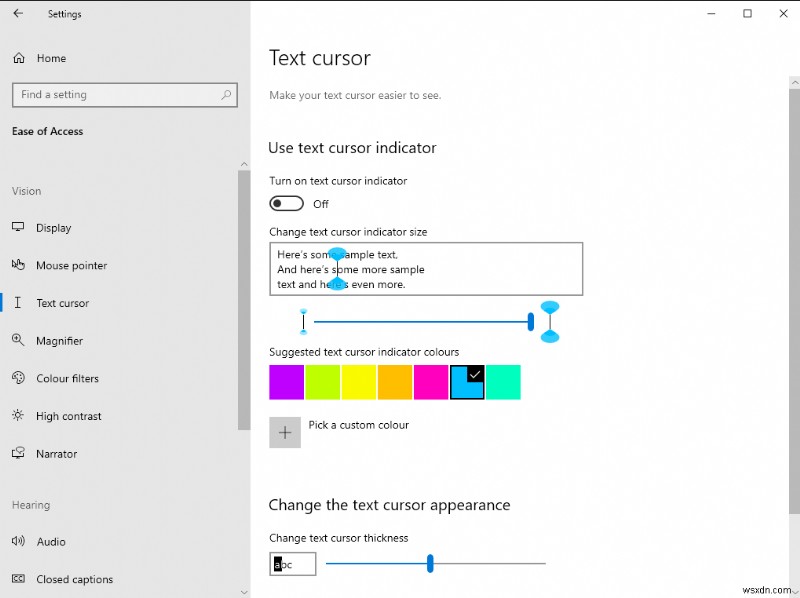 Windows 10でテキスト入力カーソルをカスタマイズする方法【太さ・色の変更手順】