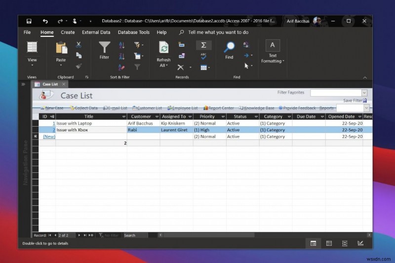 Microsoft Accessで中小企業向けの顧客サービスデータベースを作成する方法