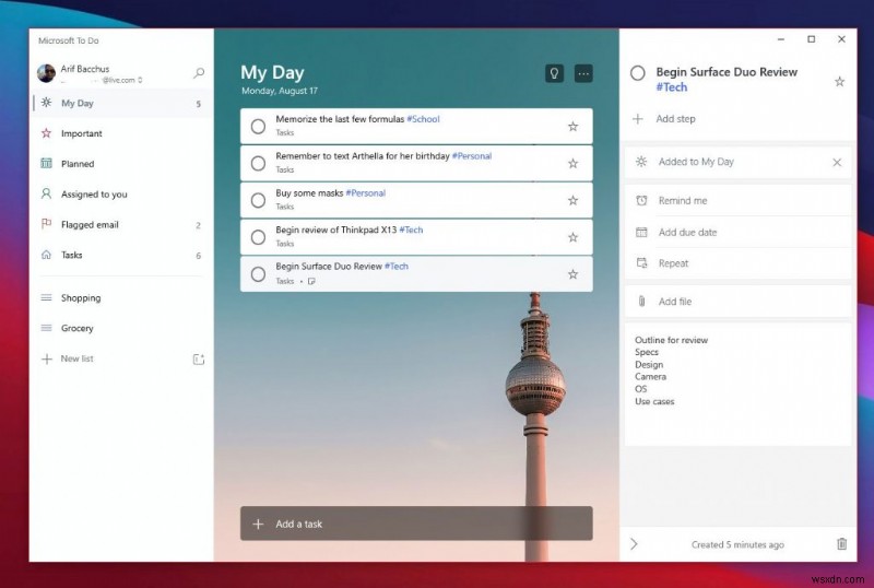 Windows 10のMicrosoft To Doで生産性を維持する5つの方法