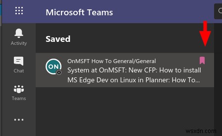 Microsoft Teamsでメッセージをブックマークして保存する方法