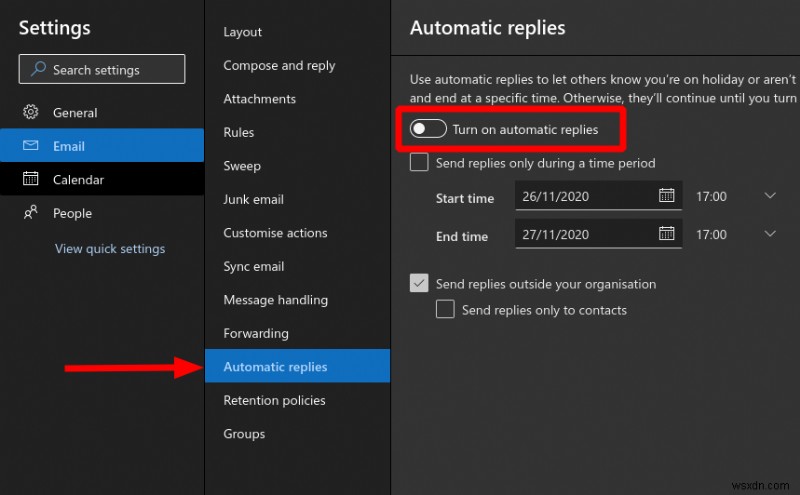 Outlook on the webで不在時の自動返信を設定する手順をわかりやすく解説