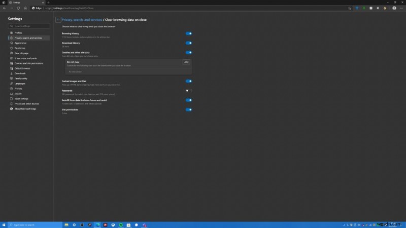 Microsoft Edgeでブラウザ履歴を自動的に消去する方法