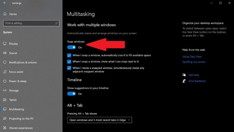 Windows 10でスナップアシストをすばやくオフにする最も簡単な方法
