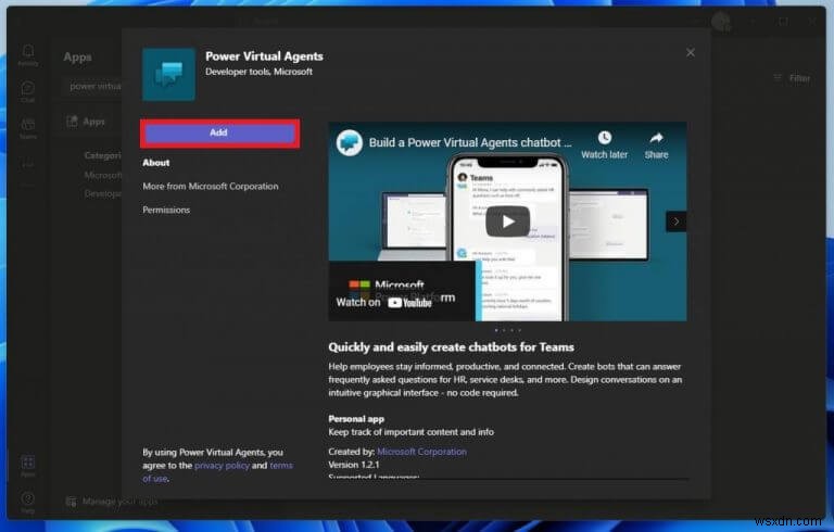 Microsoft TeamsでPower Virtual Agentsチャットボットを簡単に作成・管理する方法