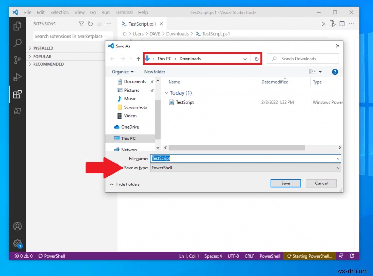 Windows 10/11でVisual Studio Codeを使ってPowerShellスクリプトを作成・実行する方法