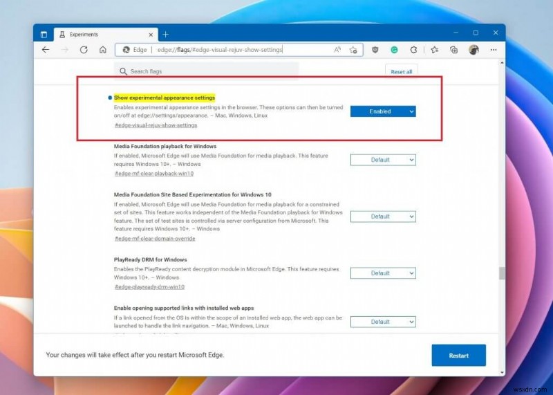 【手順解説】Microsoft EdgeでWindows 11風の新デザインを有効にする方法