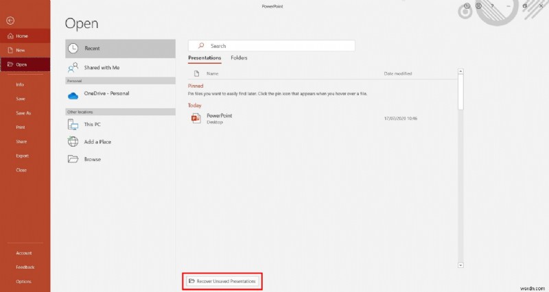 Windows 10で保存せずに閉じたPowerPointファイルを復元する3つの方法