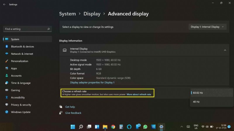 Windows 11のダイナミック リフレッシュ レート(DRR)とは?有効化する方法を徹底解説