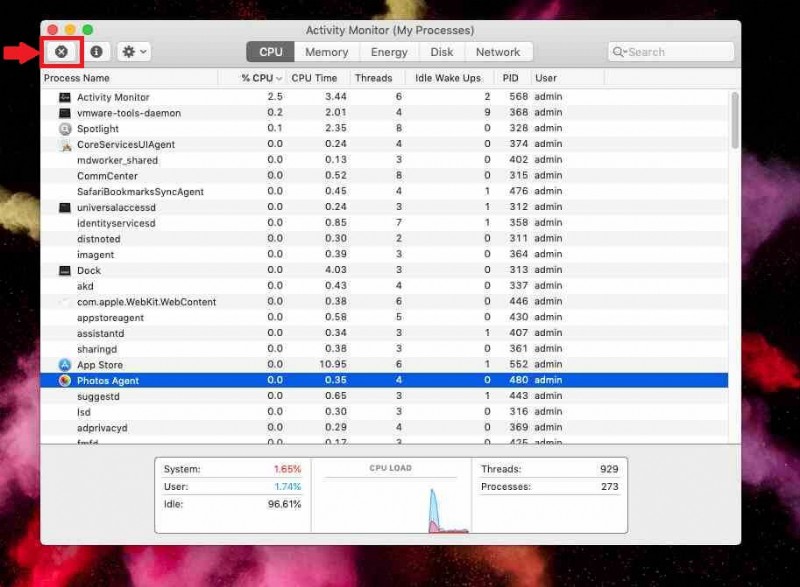 Macで「虹色のスピニングホイール」が止まらないときの対処法