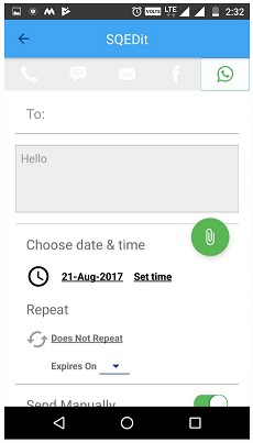 【Android】WhatsAppメッセージを予約送信する方法|無料アプリ「SQEDit」の使い方を解説