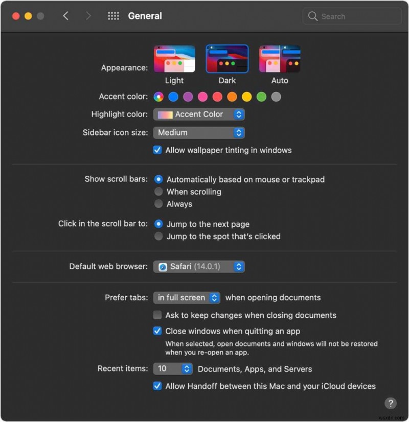 macOS Big Sur以前のバージョンでMacをダークモードにする方法