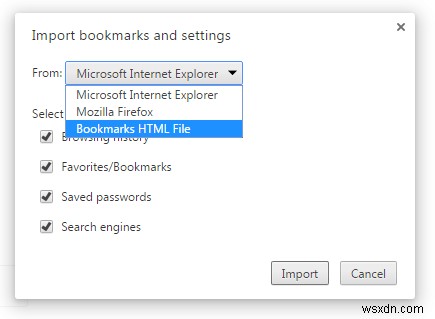他のブラウザからGoogle Chromeへブックマークをインポートする方法