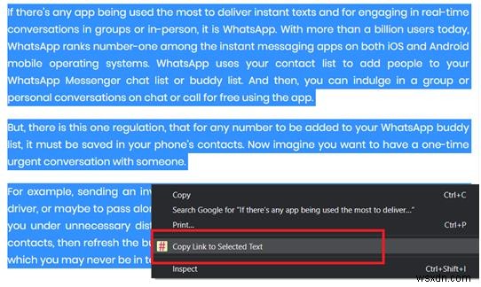 Chromeでウェブページの特定テキストに直接リンクを貼る方法