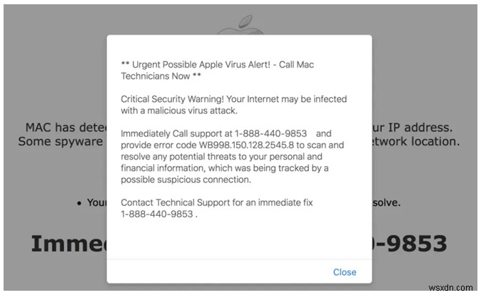 Macに表示される「Apple」のポルノウイルス警告を防ぐ・削除する方法