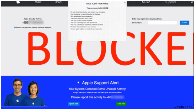 Macに表示される「Apple」のポルノウイルス警告を防ぐ・削除する方法