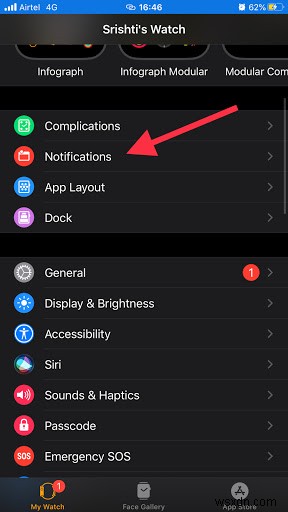 Apple Watchの赤いドット(通知インジケータ)を消す方法