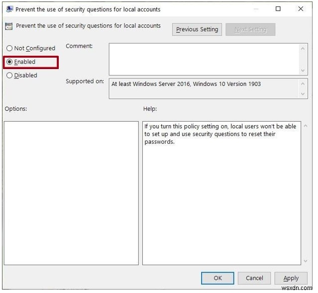Windows 10でローカルアカウントのセキュリティの質問を無効にする2つの方法