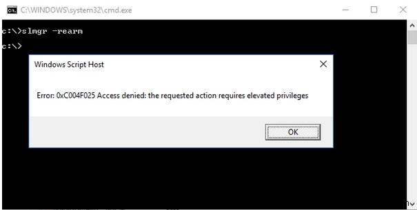 Windows 10のライセンス認証時に発生する「Windows Script Hostエラー(0xc004f025)」の解決方法