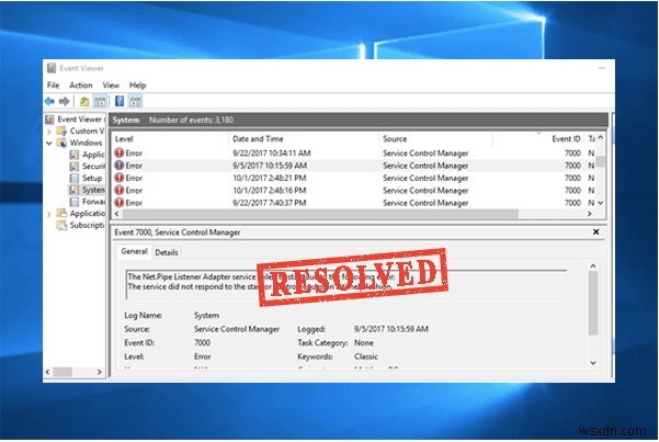 【Windows 10】サービス コントロール マネージャー エラー(イベントID 7000)の解決方法
